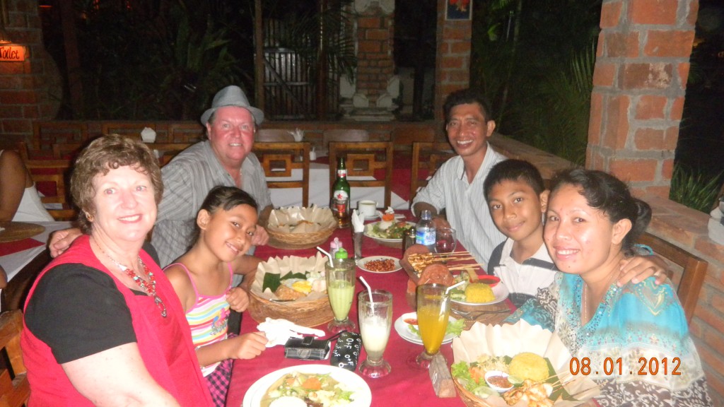 Dinner with our sponsored family Jan 2012